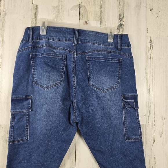 Simplyoung high rise cargo skinny ankle denim jeans women's plus size 14 - Picture 6 of 10